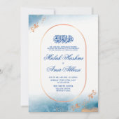 エレガントバラ金ゴールドイスラム結婚教徒 招待状 (正面)