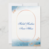 エレガントバラ金ゴールドイスラム結婚教徒 招待状 (裏面)