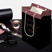 エレガントバラ金ゴールドオンブラックメディア抱き枕 ミディアムペーパーバッグ