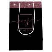 エレガントバラ金ゴールドオンブラックメディア抱き枕 ミディアムペーパーバッグ (裏面)