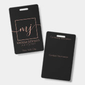 エレガントバラ金ゴールドオンブラック バッジ (表裏)