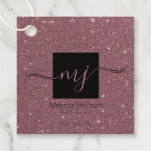 エレガントバラ金ゴールドオン黒メッセージカード フェイバータグ (正面)