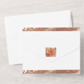 エレガントバラ金ゴールドオールインワン誕生日招待状 オールインワン招待状 (裏面)