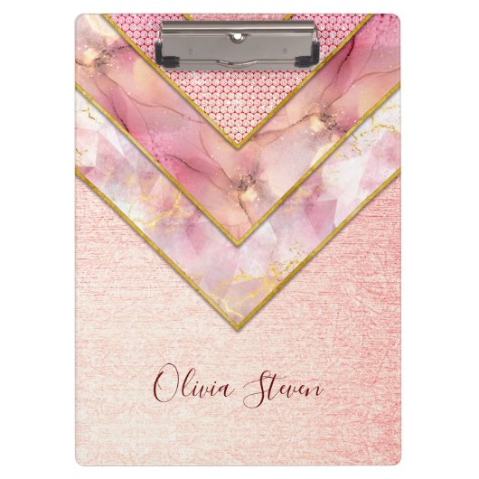 エレガントバラ金ゴールドガーリー幾何教本 クリップボード (正面)