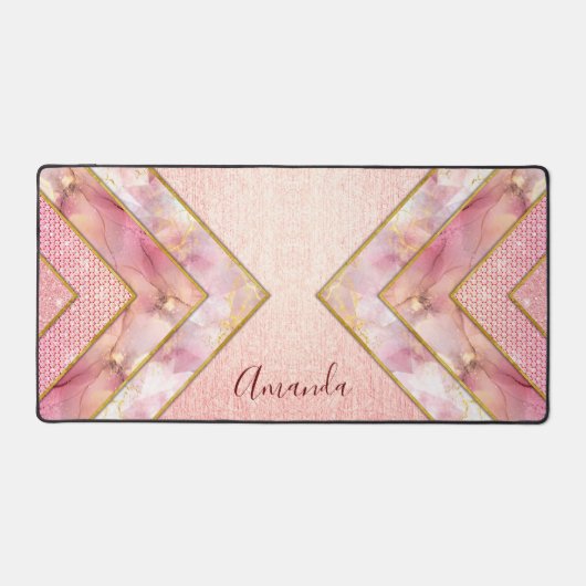 エレガントバラ金ゴールドガーリー幾何教本 デスクマット (正面)