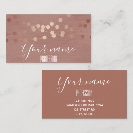 エレガントバラ金ゴールドクラスシンプル 名刺 (正面/裏面)