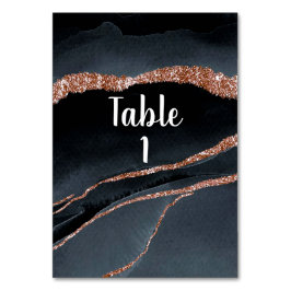 エレガントバラ金ゴールドグリッターおよびグレーアゲート テーブルナンバー