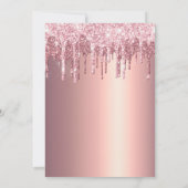 エレガントバラ金ゴールドグリッターがブライダルシャワーを起動 招待状 (裏面)