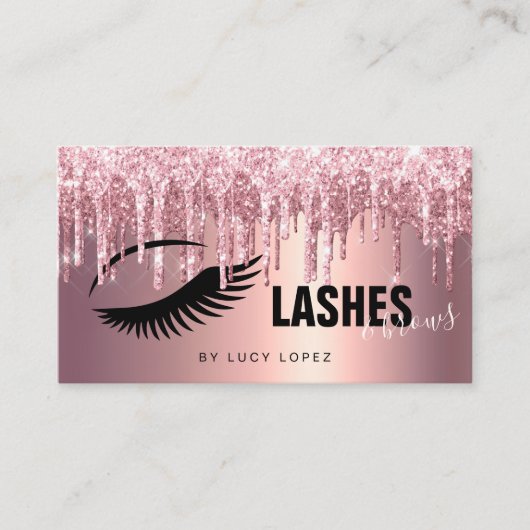 エレガントバラ金ゴールドグリッターが点滅する 名刺 (正面)