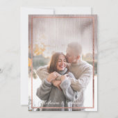 エレガントバラ金ゴールドグリッターグラデーショ結婚ン写真 招待状 (裏面)