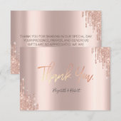 エレガントバラ金ゴールドグリッターサンキューカード サンキューカード (正面/裏面)