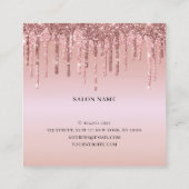 エレガントバラ金ゴールドグリッターシザースタイリスト スクエア名刺 (裏面)