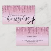 エレガントバラ金ゴールドグリッターシザースタイリストsqu 名刺 (正面/裏面)