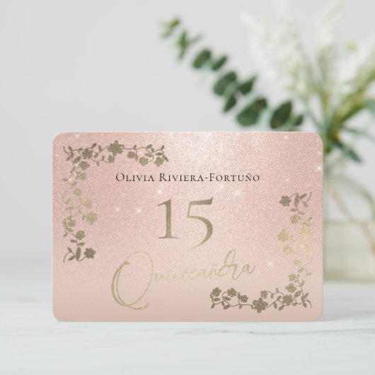 エレガントバラ金ゴールドグリッターシックフローラキンセアニェラ  出欠カード (スタンド正面)