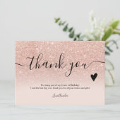 エレガントバラ金ゴールドグリッタースクリプトsweet 16 サンキューカード (スタンド正面)