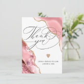 エレガントバラ金ゴールドグリッタースクリプ結婚ト サンキューカード (スタンド正面)