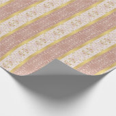 エレガントバラ金ゴールドグリッターストライプのクリスマス ラッピングペーパー (角)