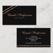 エレガントバラ金ゴールドグリッタースパークルスターズブラック 名刺 (正面/裏面)
