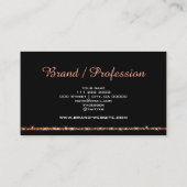 エレガントバラ金ゴールドグリッタースパークルスターズブラック 名刺 (裏面)