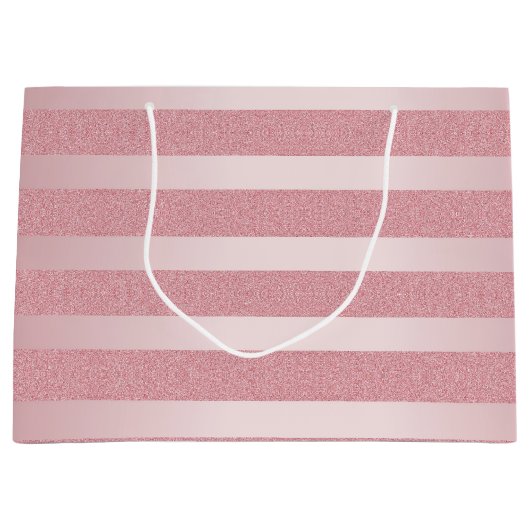 エレガントバラ金ゴールドグリッターテンプレートトレンディーモダン ラージペーパーバッグ (正面)