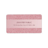 エレガントバラ金ゴールドグリッタートレンディーテンプレートアドレス ラベル (正面)