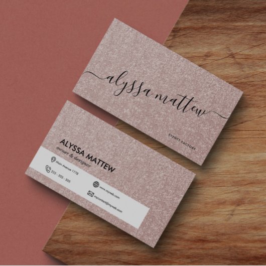 エレガントバラ金ゴールドグリッタートレンディーパーソナライズされた 名刺