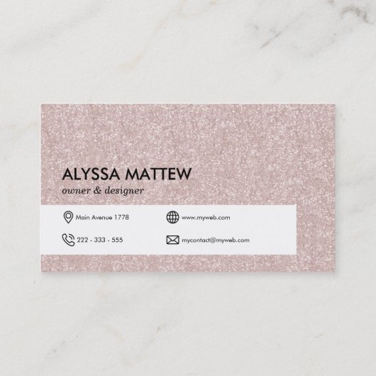 エレガントバラ金ゴールドグリッタートレンディーパーソナライズされた 名刺 (裏面)