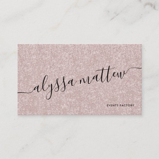 エレガントバラ金ゴールドグリッタートレンディーパーソナライズされた 名刺 (正面)