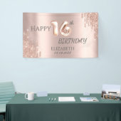 エレガントバラ金ゴールドグリッタードライブ16th誕生日 横断幕 (トレードショー)