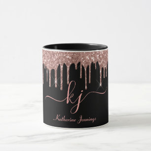 エレガントバラ金ゴールドグリッタードライブ2 Monogramスクリプト マグカップ