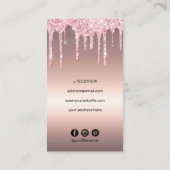 エレガントバラ金ゴールドグリッタードリップスフォトヘアスタイリスト 名刺 (裏面)