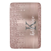エレガントバラ金ゴールドグリッタードリップピンクメタル名 バスマット (正面縦)