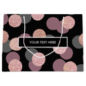 エレガントバラ金ゴールドグリッターパステルピンク紙吹雪 ラージペーパーバッグ (正面)