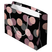 エレガントバラ金ゴールドグリッターパステルピンク紙吹雪 ラージペーパーバッグ (裏面アングル)