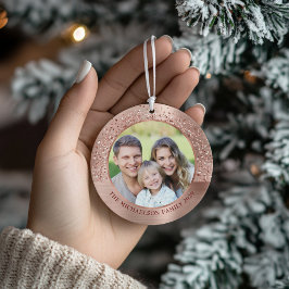 エレガントバラ金ゴールドグリッターフォトメタリック セラミックオーナメント