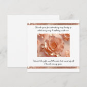 エレガントバラ金ゴールドグリッターフラットサンキューカード サンキューカード (正面/裏面)