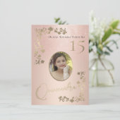 エレガントバラ金ゴールドグリッターフローラフォトキンセアニェラ 招待状 (スタンド正面)