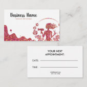 エレガントバラ金ゴールドグリッターフローラ美容師 予約カード (正面/裏面)