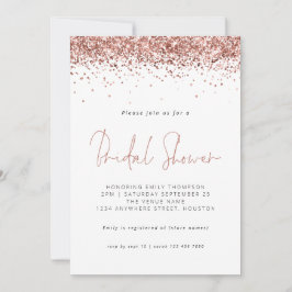 エレガントバラ金ゴールドグリッターブライダルシャワーホワイト 招待状