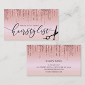 エレガントバラ金ゴールドグリッターヘアスタイリストsqu 名刺 (正面/裏面)