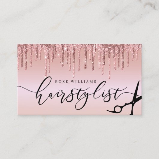 エレガントバラ金ゴールドグリッターヘアスタイリストsqu 名刺 (正面)