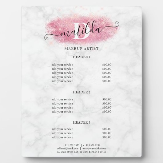 エレガントバラ金ゴールドグリッターマーブルメーキャップ フォトプラーク (正面)