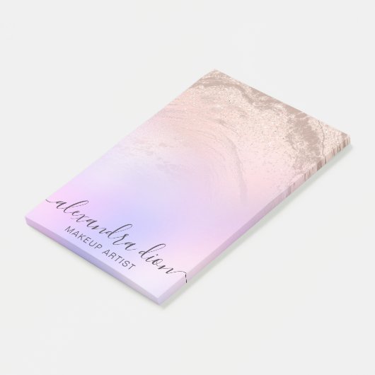 エレガントバラ金ゴールドグリッターマーブルメーキャップ ポストイット (アングル)