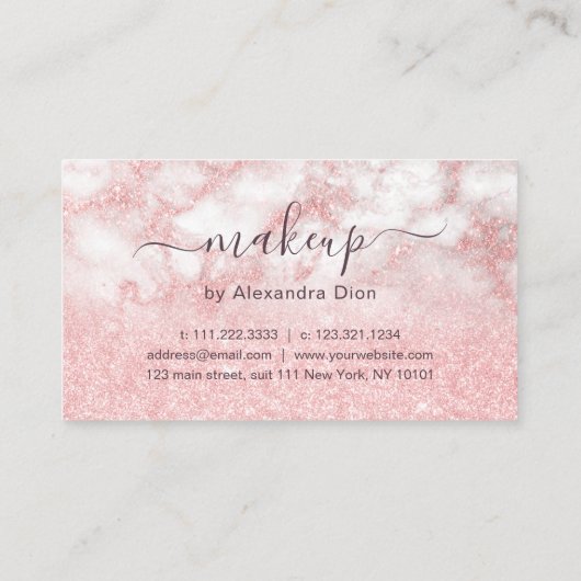 エレガントバラ金ゴールドグリッターマーブルメーキャップ ロイヤリティカード (裏面)