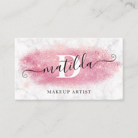 エレガントバラ金ゴールドグリッターマーブルメーキャップ 名刺 (正面)