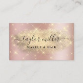 エレガントバラ金ゴールドグリッターメイクアップ&ヘアメタリック 名刺 (正面)