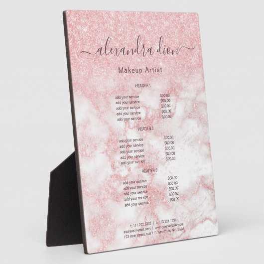 エレガントバラ金ゴールドグリッターメークアップアーティストサービス フォトプラーク (側面)