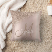 エレガントバラ金ゴールドグリッターモノグラグラデーションム クッション (ブランケット)