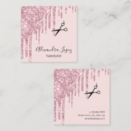 エレガントバラ金ゴールドグリッター乾燥 スクエア名刺