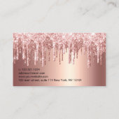 エレガントバラ金ゴールドグリッター乾燥 名刺 (裏面)